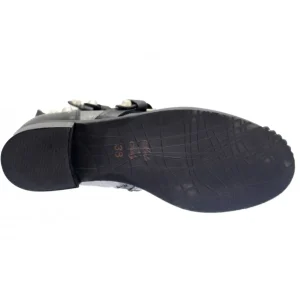 Osmose Shoes Bikers | Boots - Bottines-Bikers Sophie : Cuir Laminé Argenté Clouté