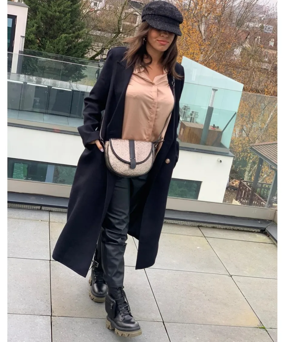 Osmose Shoes Bikers | Boots - Bottines-Boots Rangers Fidji : Cuir Noir à Lacets Semelle Kaki et brode à Poche