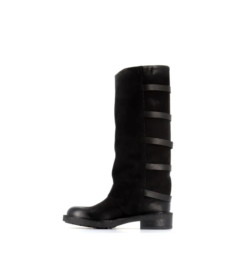 Osmose Shoes Bikers | Bottes-BOTTE CUIR NOIR PIREE