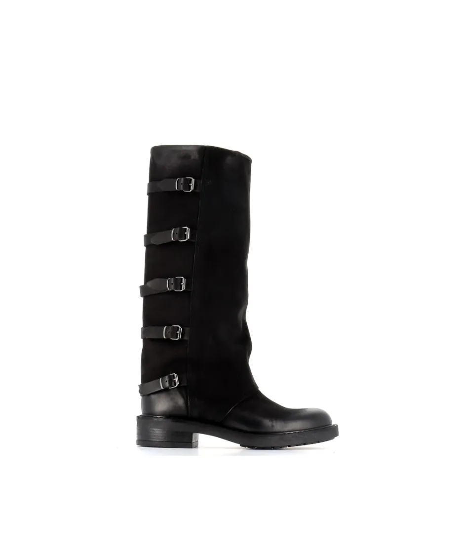 Osmose Shoes Bikers | Bottes-BOTTE CUIR NOIR PIREE