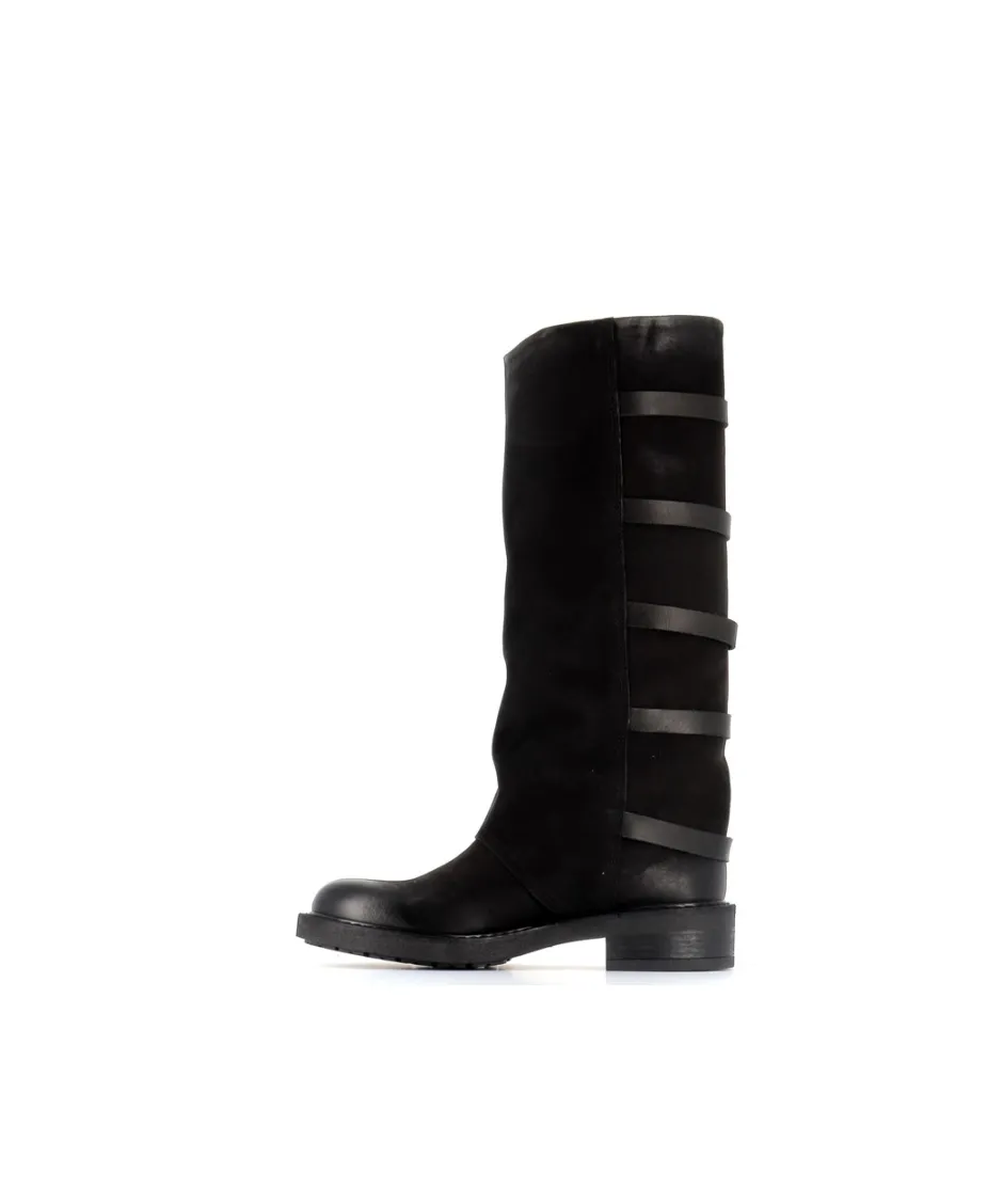 Osmose Shoes Bikers | Bottes-BOTTE CUIR NOIR PIREE