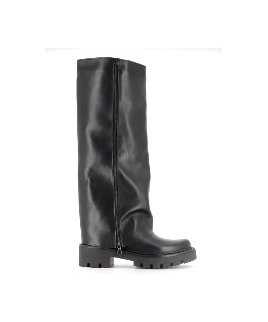 Osmose Shoes Bottes-BOTTE MADRID CUIR NOIR