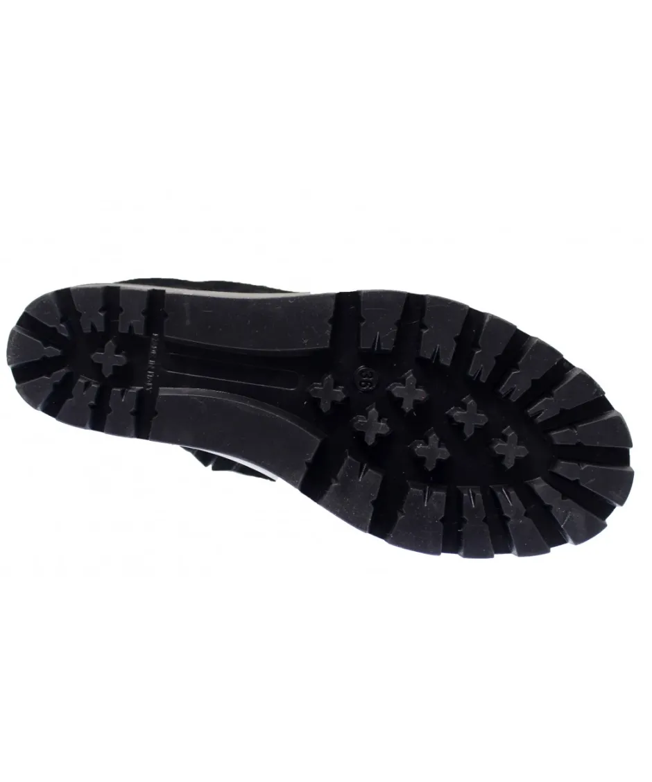 Osmose Shoes Bottes-Botte Manon : Compensée Haute Daim Noir à Lacet