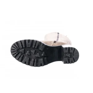 Osmose Shoes Bottes-Botte Melinda : Daim Taupe à Talon Haut Carré