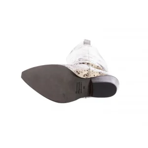 Osmose Shoes Tiags | Bottes-Botte Santiag Mkawa : Cuir Imprimé Python Beige à Talon Carré