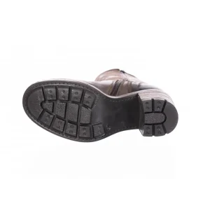 Osmose Shoes Bikers | Bottes-Botte Senda : Motarde Haute Cuir Nabuck Marron à Talon Carré