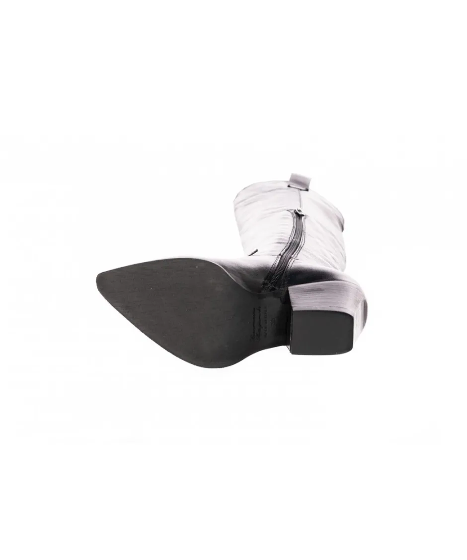 Osmose Shoes Tiags | Bottes-Botte Tiag Fiamma : Cuir Noir Haute à Talon Biseauté