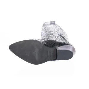 Osmose Shoes Tiags | Bottes-Botte Tiag Mkawa : Cuir Python Noir & Bronze Patiné à Talon Biseauté