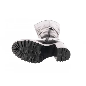 Osmose Shoes Bikers | Bottes-Bottes Motarde Cuir Noir à Bande Rouge & Kaki