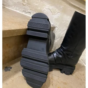 Osmose Shoes Bikers | Boots - Bottines-Bottine Biker Mira: Cuir Noir à Chaîne