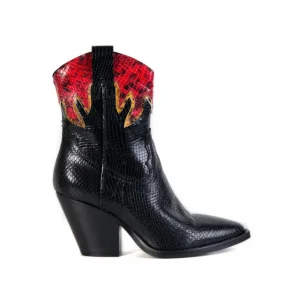 Osmose Shoes Tiags | Boots - Bottines-Bottine Croco Noir & Bi color Rouge et Jaune