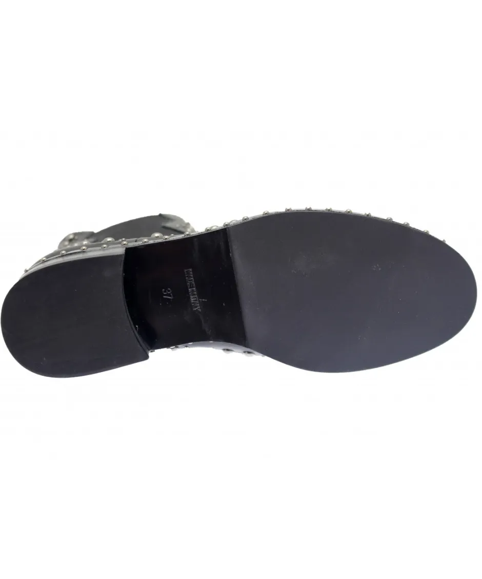 Osmose Shoes Boots - Bottines-Bottine Didou : Cuir Noir Elastique Clou Argent