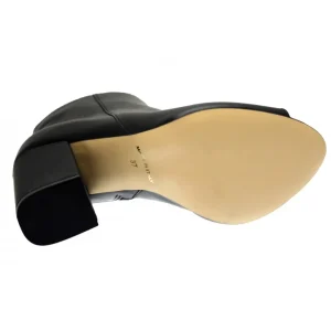 Osmose Shoes Boots - Bottines-Bottine Loulou : Cuir Noir Ajouré à Talon Carré