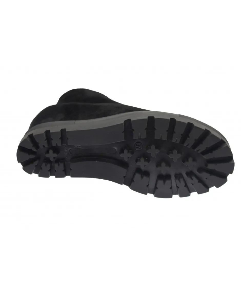 Osmose Shoes Boots - Bottines-Bottine Malek : Compensée Daim Noir à Lacet