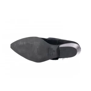 Osmose Shoes Tiags | Boots - Bottines-Bottine Santiag Julia : Daim Noir Frangée Cloutée à Talon Carré