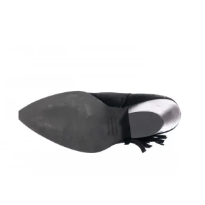 Osmose Shoes Tiags | Boots - Bottines-Bottine Santiag June : Daim Noir à Franges & talon Biseauté