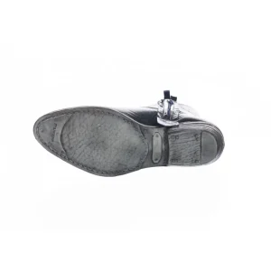 Osmose Shoes Tiags | Boots - Bottines-Bottine Tiag : Cuir Noir Surpiqué Bleu