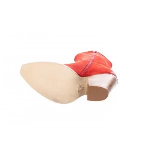 Osmose Shoes Tiags-Chloé Bottine Tiag: Daim cuir Rouge tige haute & talon biseauté