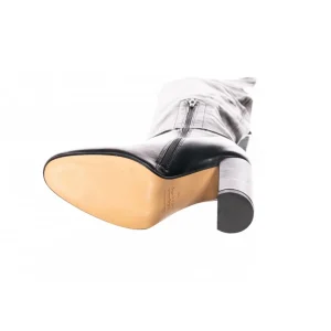 Osmose Shoes Bottes-Cuissarde Clara: Cuir Noir & Fourré effet mouton beige à L'intérieur