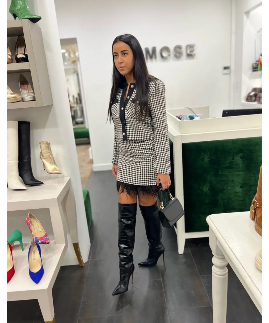 Osmose Shoes Bottes-CUISSARDE LYDIA CUIR COCO NOIR