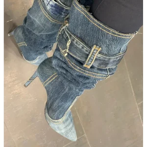 Osmose Shoes Bottes-CUISSARDE YLA JEAN BLEU CLAIR