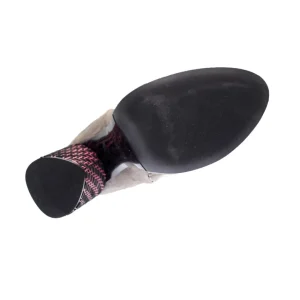 Osmose Shoes Bottes-Cuissarde Zoé : Daim Taupe à Talon Rond Fuschia