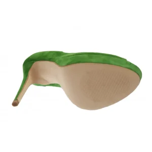 Osmose Shoes Escarpins-Escarpin Dina : Daim Vert Ajouré à Talon