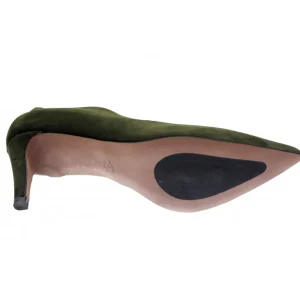 Osmose Shoes Escarpins-Escarpin Edenya : Daim Kaki Mi-Talon