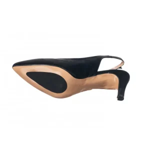 Osmose Shoes Escarpins-Escarpin Nikita: Effet Daim Noir à petit talon