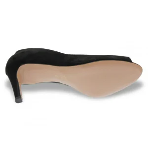Osmose Shoes Escarpins-Escarpin Rime Effet Daim Noir Ajouré à Talon Fin