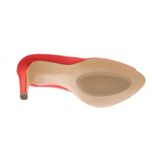 Osmose Shoes Escarpins-Escarpin Scarlette : Satin Rouge Ajouré à Talon