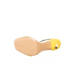 Osmose Shoes Sandales & Nu-Pieds-EVA Sandale Cuir Effet Croco  Jaune à Bride