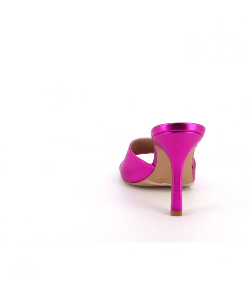 Osmose Shoes Sandales & Nu-Pieds-INAS MULE CUIR LAMINE FUCHSIA