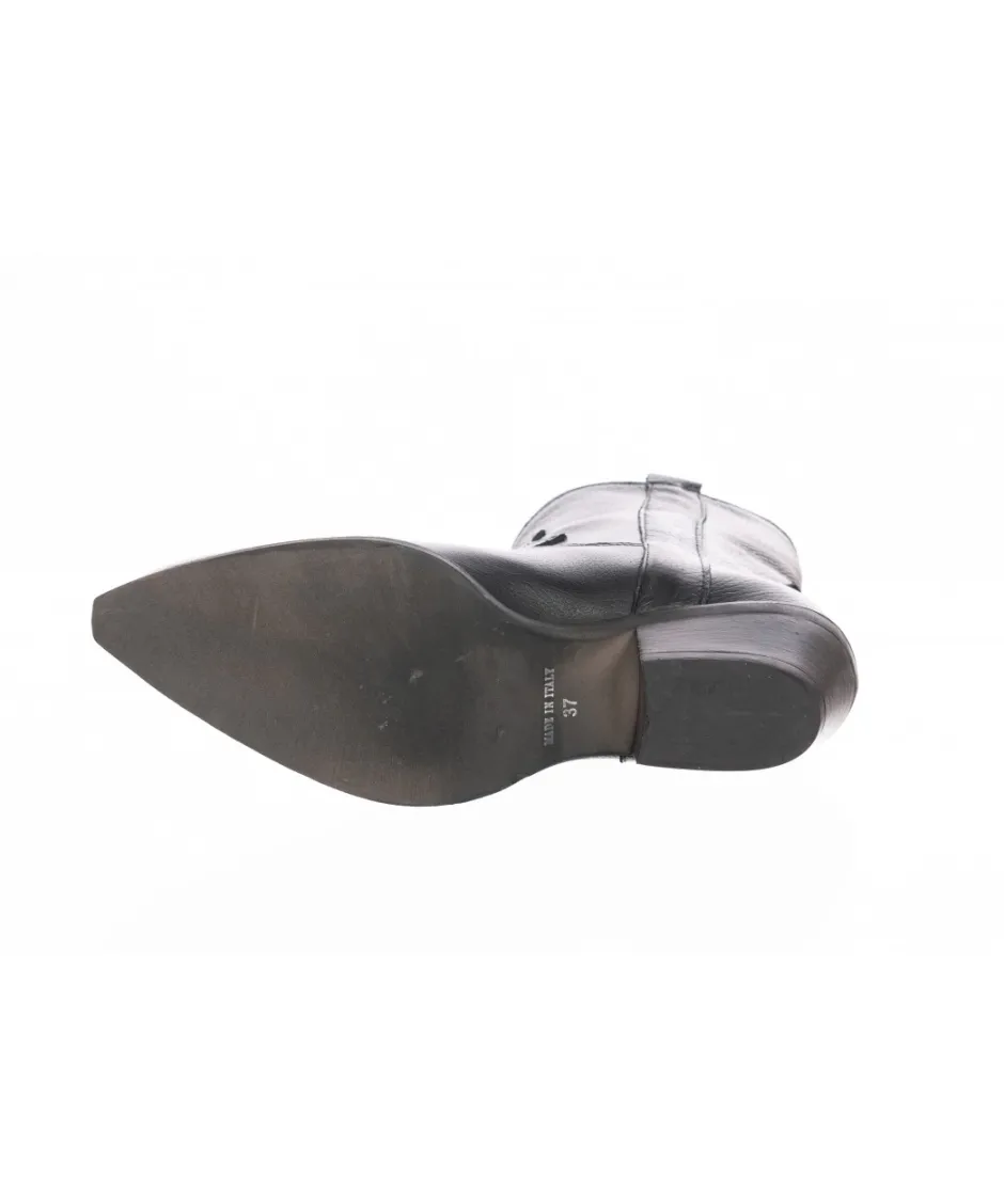 Osmose Shoes Boots - Bottines | Sandales & Nu-Pieds-Jad Bottine Tiague Cuir Granulé Noir à talon Biseau