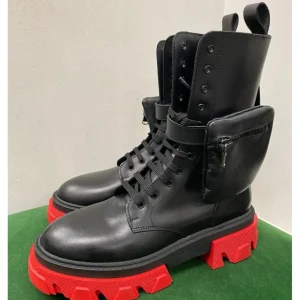 Osmose Shoes Bikers | Boots - Bottines-LARA BOTTINE BIKER NOIR ET ROUGE