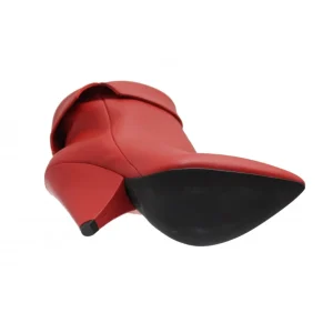 Osmose Shoes Boots - Bottines-Leonie bottine : Cuir Rouge à Talon Biseauté