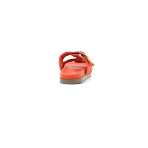 Osmose Shoes Sandales & Nu-Pieds-MALA SANDALE CUIR ORANGE DOUBLE BOUCLE