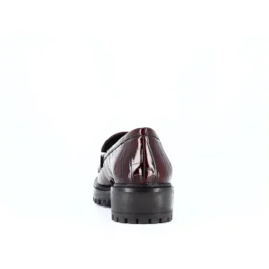 Osmose Shoes Mocassins-MOCASSIN VERNIS BORDEAUX EFFET CROCO