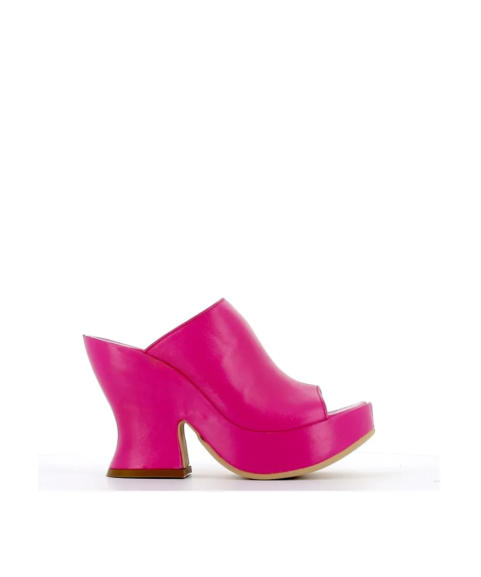 Osmose Shoes Compensées | Sabots-MULE SABOT CUIR FUXIA