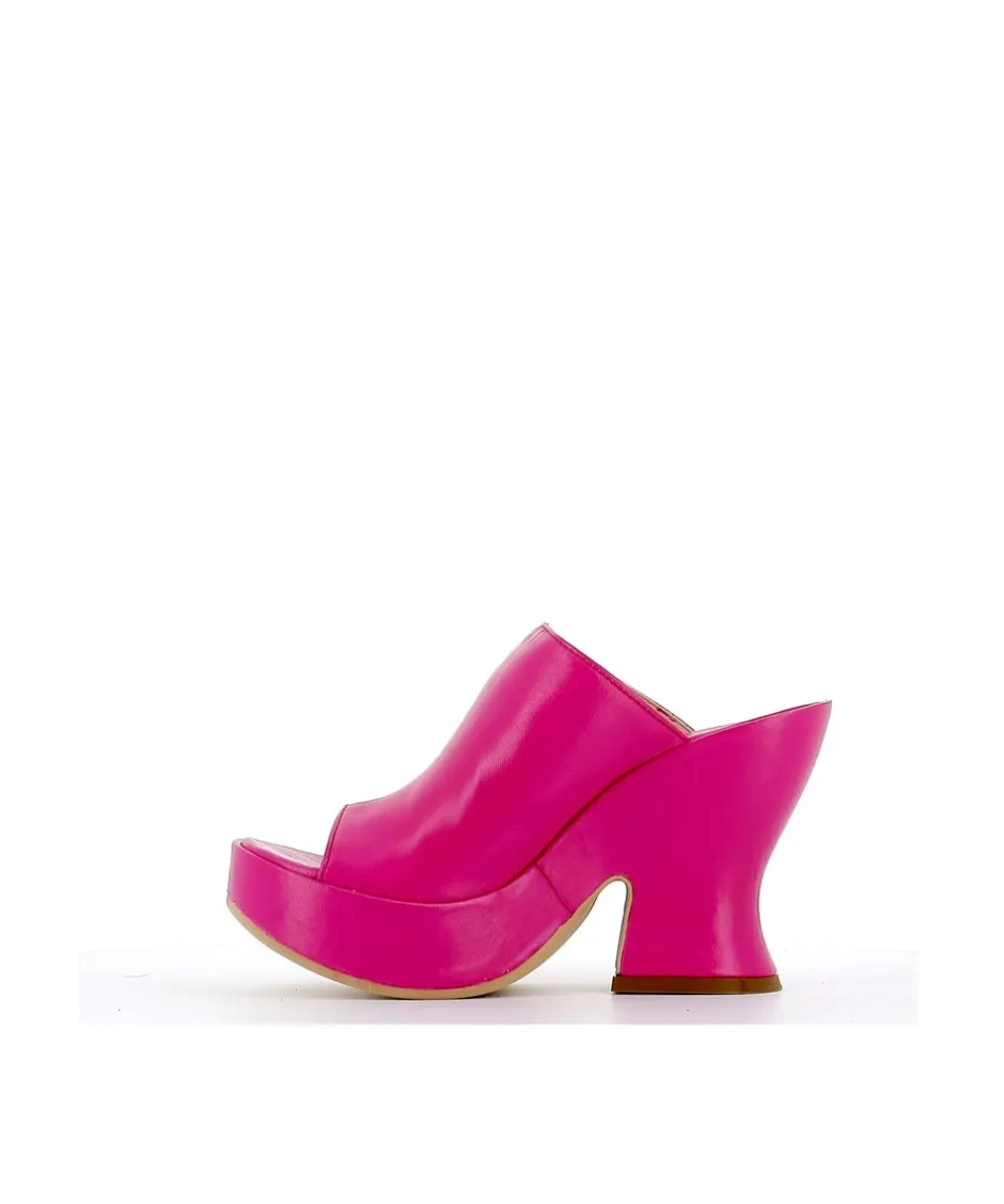 Osmose Shoes Compensées | Sabots-MULE SABOT CUIR FUXIA