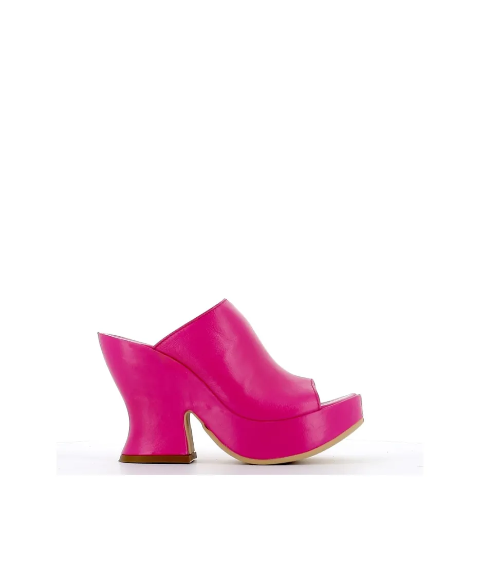 Osmose Shoes Compensées | Sabots-MULE SABOT CUIR FUXIA