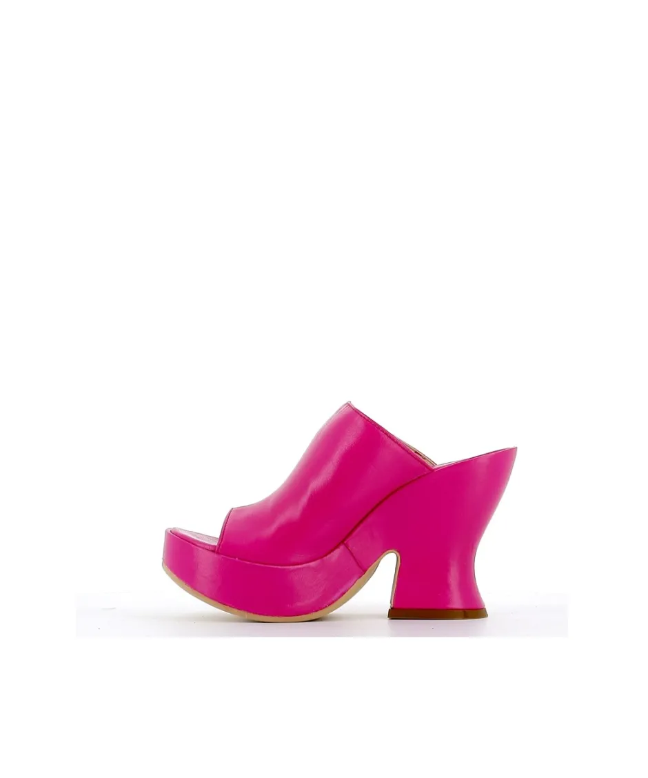 Osmose Shoes Compensées | Sabots-MULE SABOT CUIR FUXIA