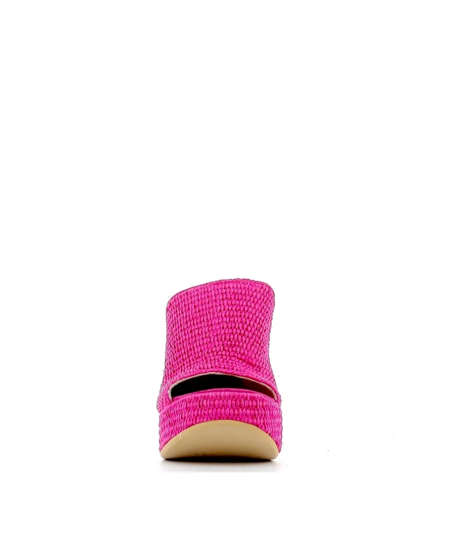 Osmose Shoes Sabots-MULE SABOT RAFIA FUXIA