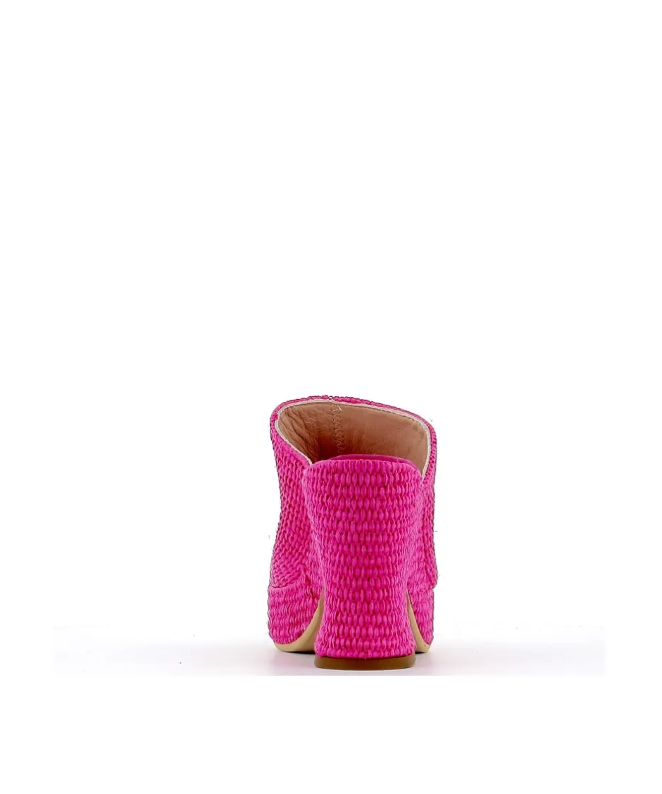 Osmose Shoes Sabots-MULE SABOT RAFIA FUXIA