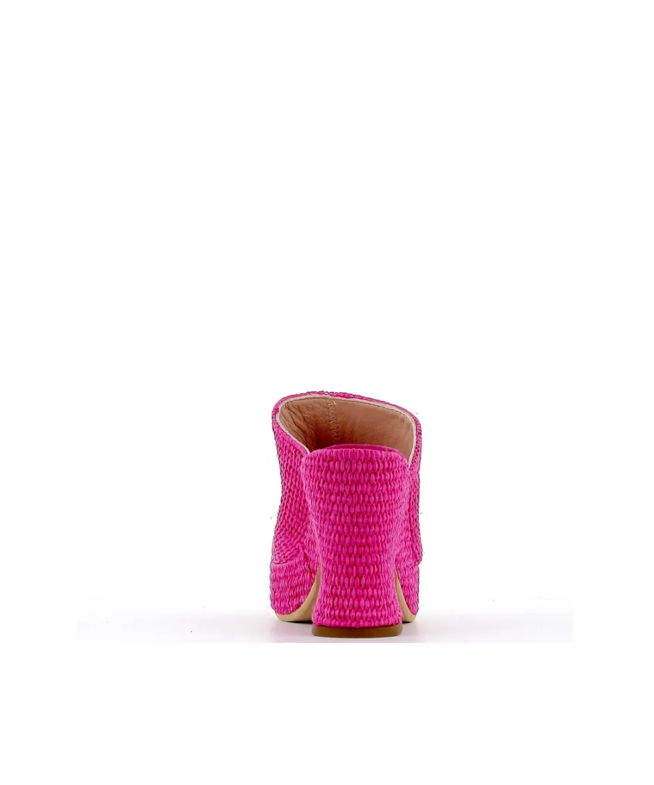 Osmose Shoes Sabots-MULE SABOT RAFIA FUXIA