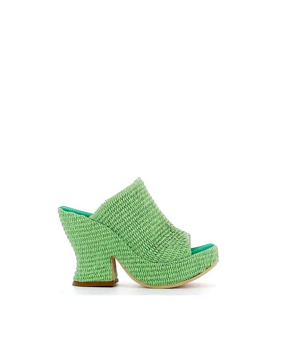 Osmose Shoes Compensées | Sabots-MULE SABOT RAFIA VERT