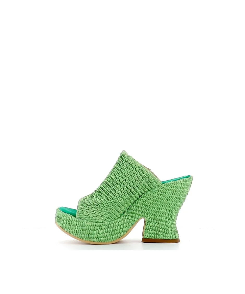 Osmose Shoes Compensées | Sabots-MULE SABOT RAFIA VERT
