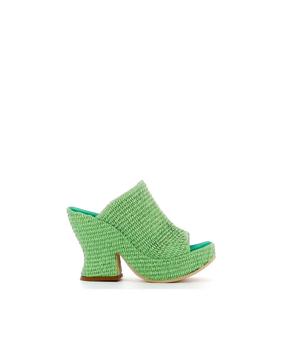 Osmose Shoes Compensées | Sabots-MULE SABOT RAFIA VERT