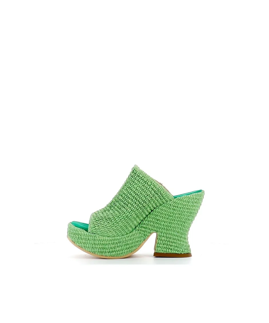 Osmose Shoes Compensées | Sabots-MULE SABOT RAFIA VERT
