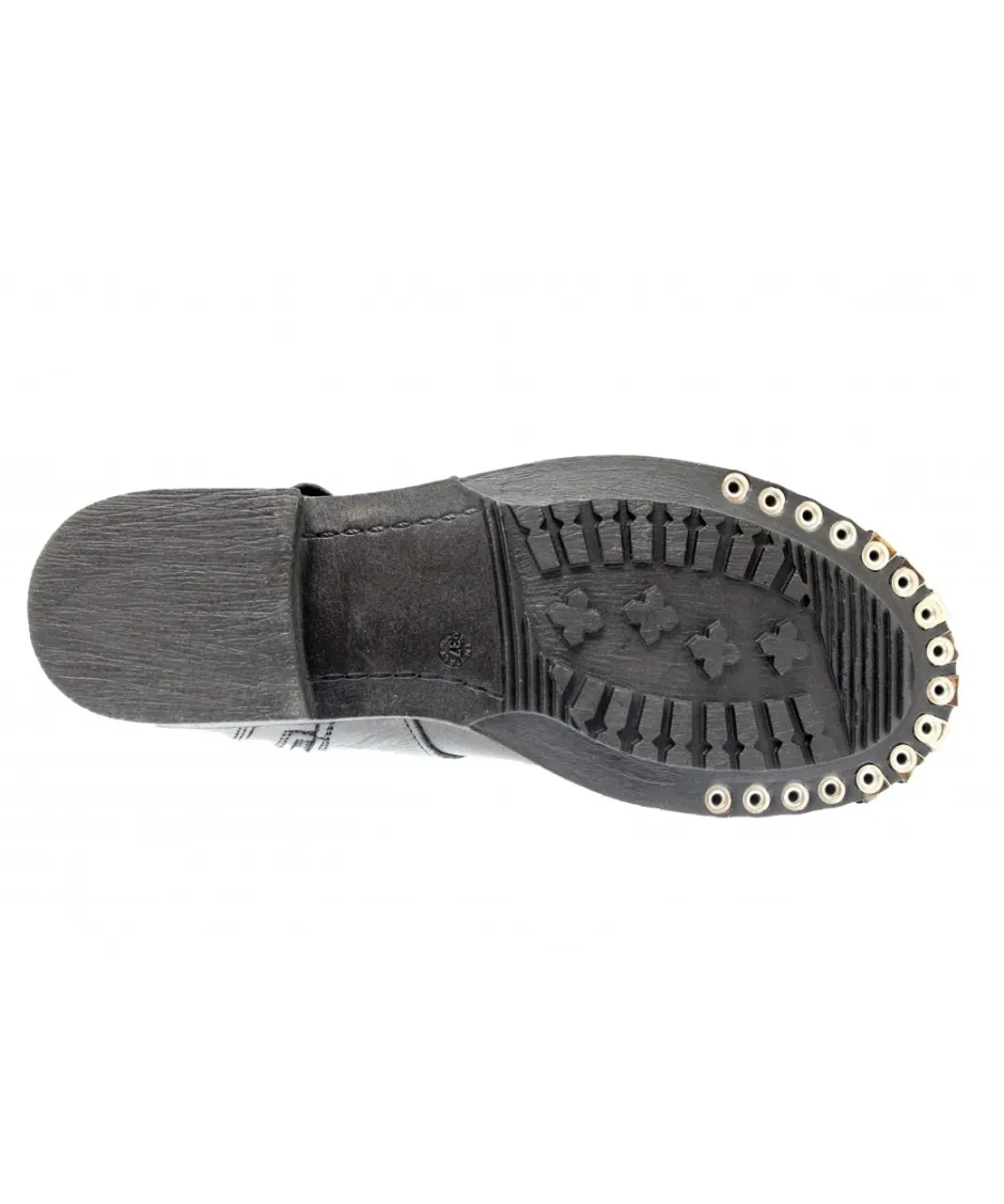 Osmose Shoes Bikers | Boots - Bottines-Nina Bikers : Cuir Noir à Clous